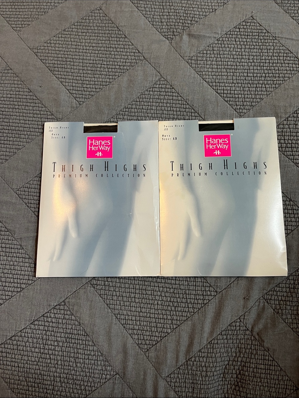 Hanes Her Way Thigh Highs -Onyx- 2 Packs